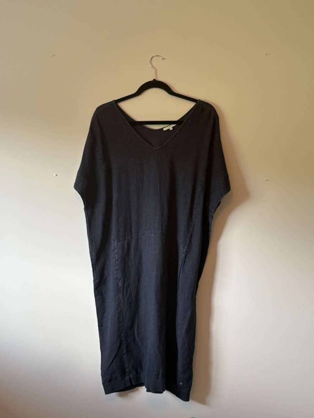 Part Two 100% Linen Black Tunic Dress Size 42 Minimalist Scandinavian